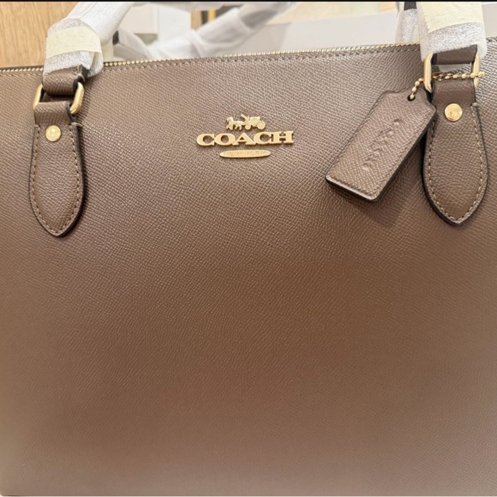 Coach Taupe Leather Tote Bag